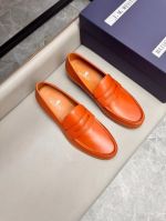 J.M.WESTON Orange calfskin Leather Shoes-J.M.WESTON Man Business Leather Shoes